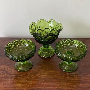 L.E. Smith • Moon and Star • Bundle of Green Glass